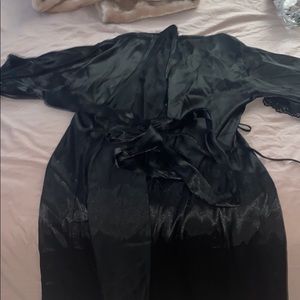 Black silk robe